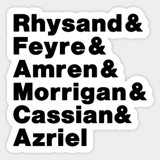 A Court of Mist and Fury Inner Circle Line Up Sticker